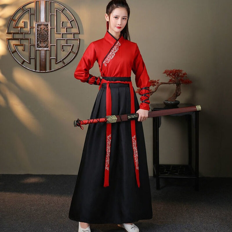 Hanfu estilo artes marciais para homens e mulheres, roupa tradicional chinesa, RPG antigo dos homens