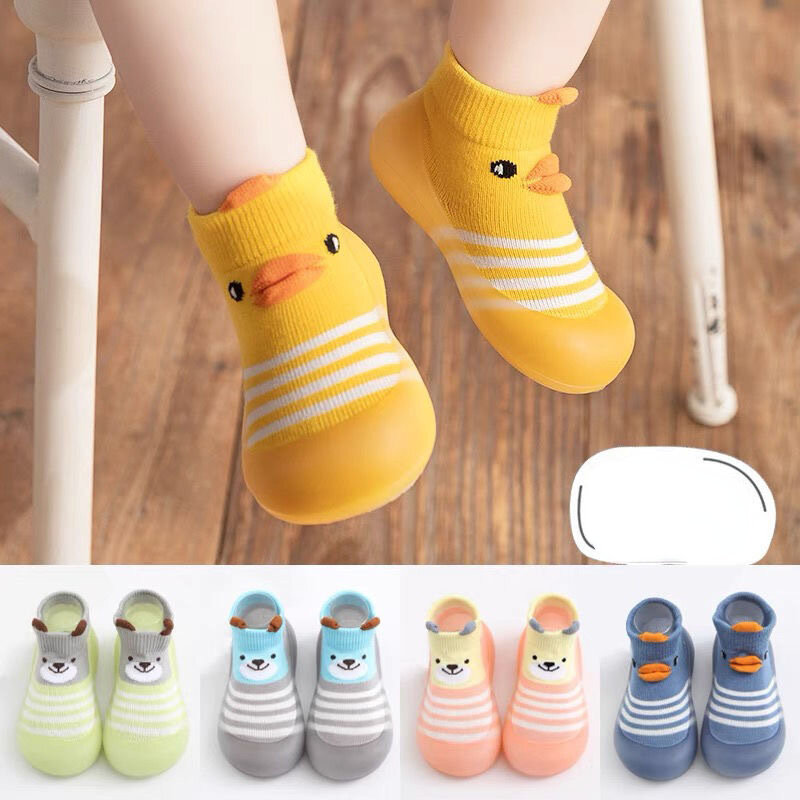 Мягкая детская обувь для прогулок, детская обувь для первых шагов, носки для пола, Мультяшные детские носки, обувь с противоскользящей резиновой подошвой