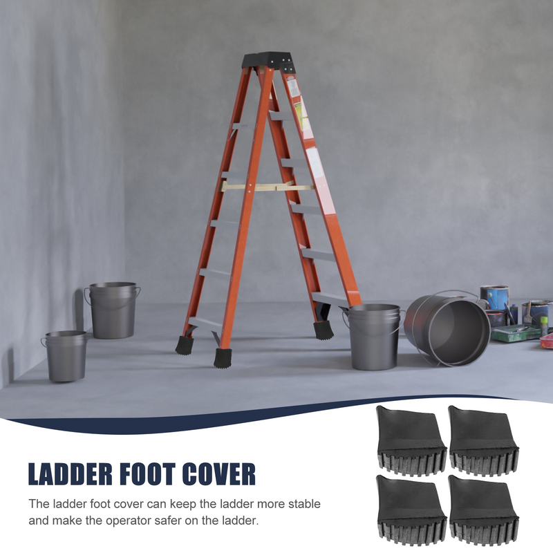 4 Stuks Ladders Voor Thuis Voet Cover Anti-Slip Voeten Bescherming Pad Poot Doppen Rubber Schoen