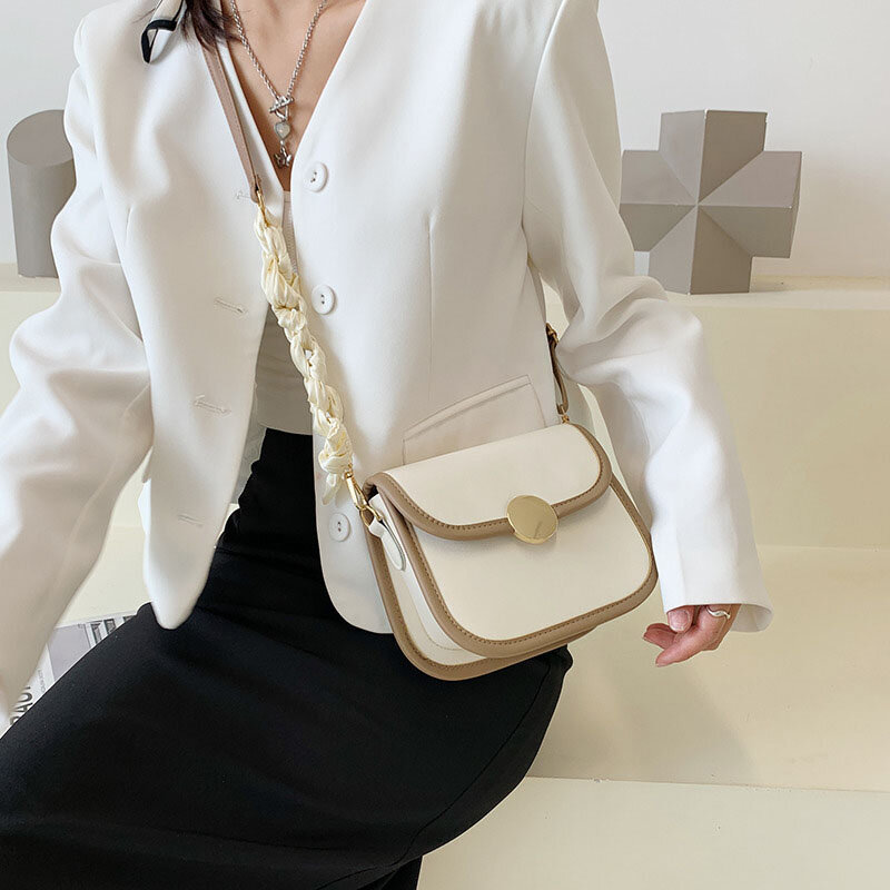 Tas wanita Retro, tas bahu gaya Barat, tas tangan versi Korea, tas belanja, tas persegi kecil, tas selempang sederhana dan modis
