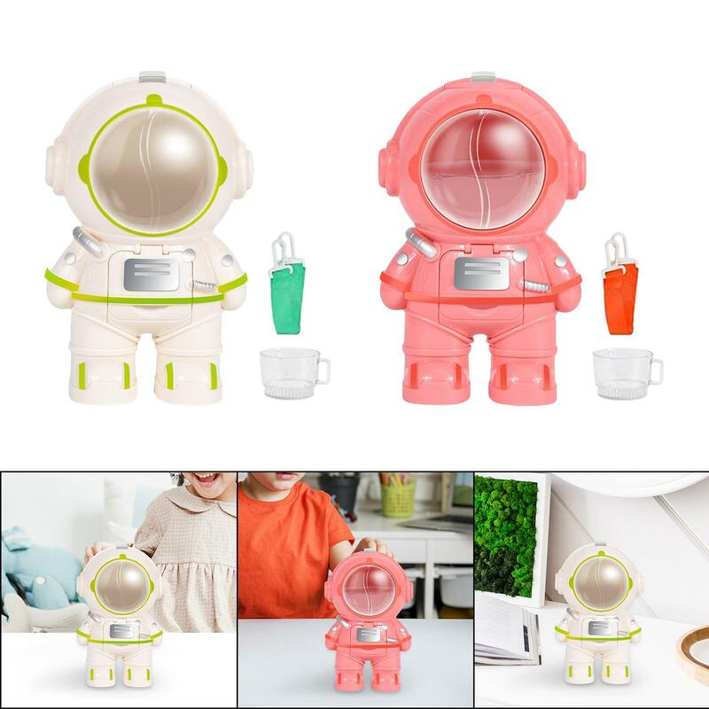 Mini Fun Water Dispenser with Mini Cup and Rope Astronaut Water Cup Children Water Dispenser Toy for Water Juice Birthday Gifts