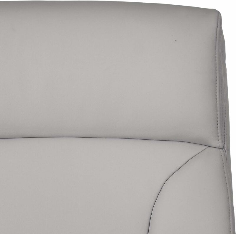 Basics-Chaise de direction moderne avec coussin de siège aéré, cuir collé gris, capacité de 275lb, 29.13 po x 25.2 po x 43.11 po H