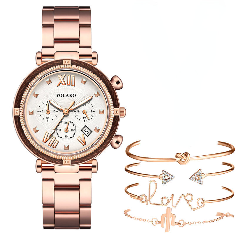 5Pcs ชุดผู้หญิงหรูหรานาฬิกาแม่เหล็ก Starry Sky นาฬิกาควอตซ์นาฬิกาข้อมือแฟชั่นผู้หญิงนาฬิกาข้อมือ Relogio Feminino