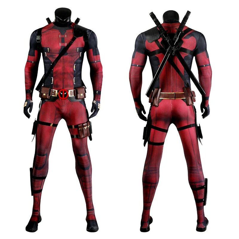New DP3 Superhero Red Soldier Wade Wilson Cosplay Costume 3D Print Zentai Tight Fit Mask High Quality Carnival Halloween Costume