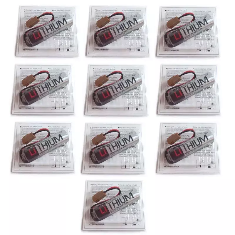 10 buah/lot paket baterai industri ER6V/3.6V 2400mAh PLC asli dengan colokan untuk TOSHIBA ER6V/3.6V 2400mAh baterai