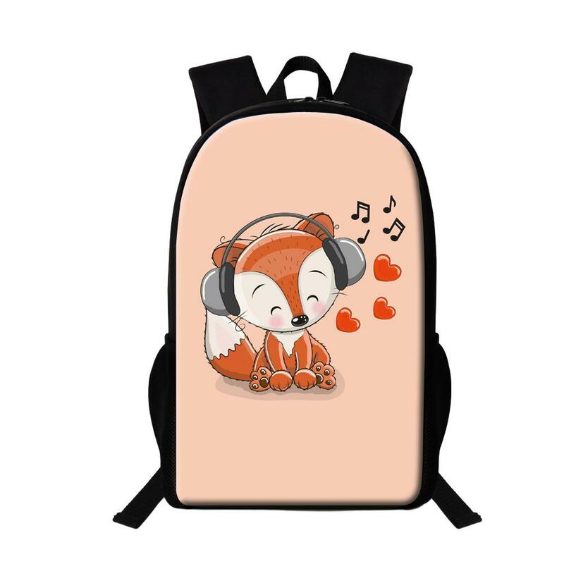 Ransel ringan untuk siswa SD tas buku motif rubah tas sekolah anak-anak tas multifungsi hewan burung hantu beruang babi