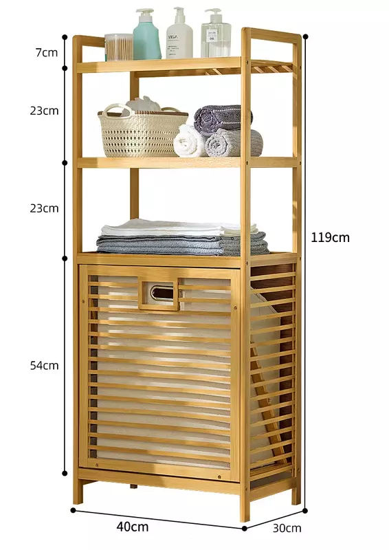 Laundry Hamper with 3-Tier Shelves Tilt Out Basket, Laundry Baskets Organizer Bathroom Storage Shelf for Laundry Room, Bathroom