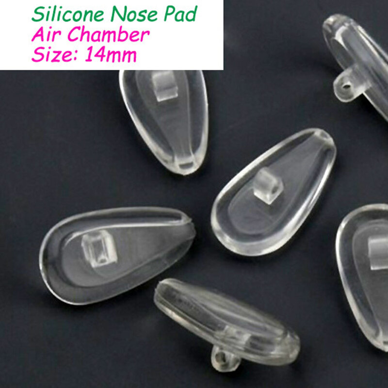 Bantalan hidung kacamata ruang udara silikon kualitas 100 buah 14mm