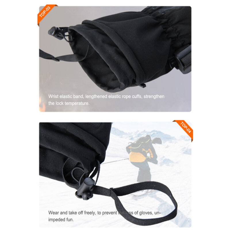 Guantes de esquí impermeables con función de pantalla táctil, Guantes Térmicos para Snowboard, guantes de nieve cálidos para motocicleta, hombres y mujeres