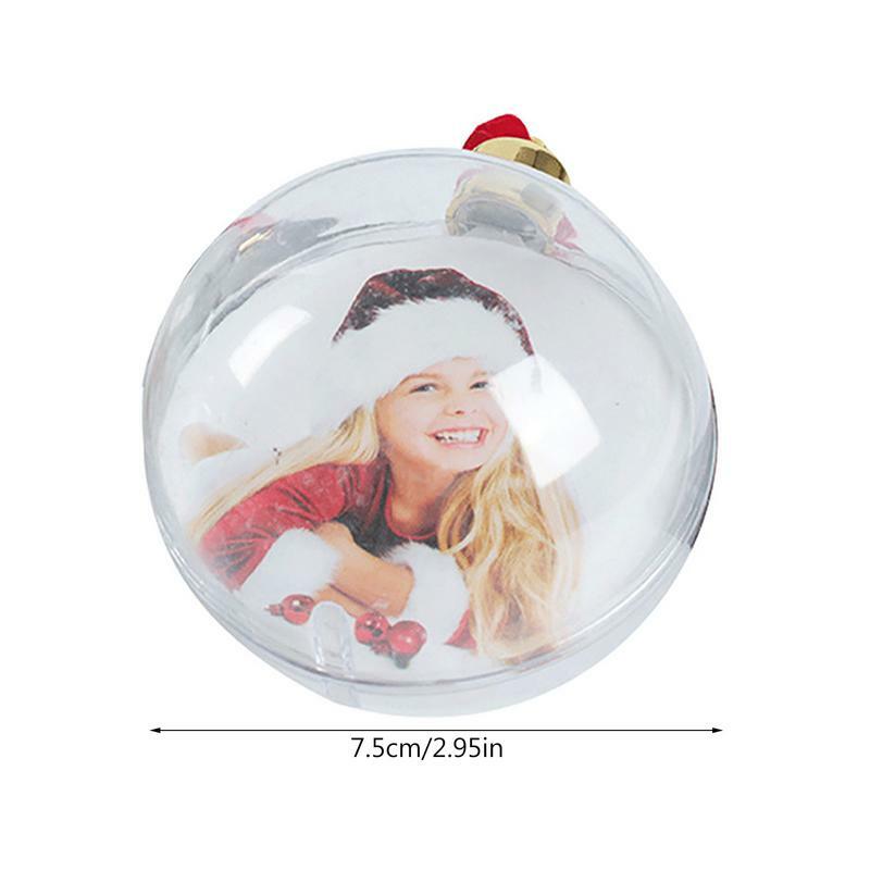 Boule photo en plastique transparent de Noël, cinq étoiles, décorations de Noël, décor de confrontation d'arbre pour la maison, fête de bricolage