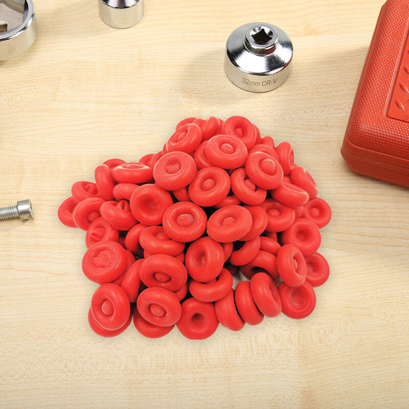 赤いプラスチック製のノズルキャップ,10個,真空蓋付き,センサーとシーリング用
