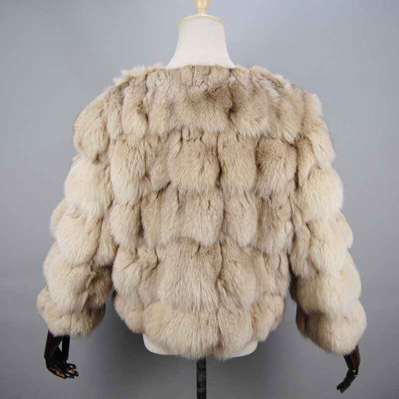Casaco de pele de raposa de couro para mulheres jaqueta de pele real colete de inverno quente 100% natural, alta qualidade, novo estilo, frete grátis, 2023