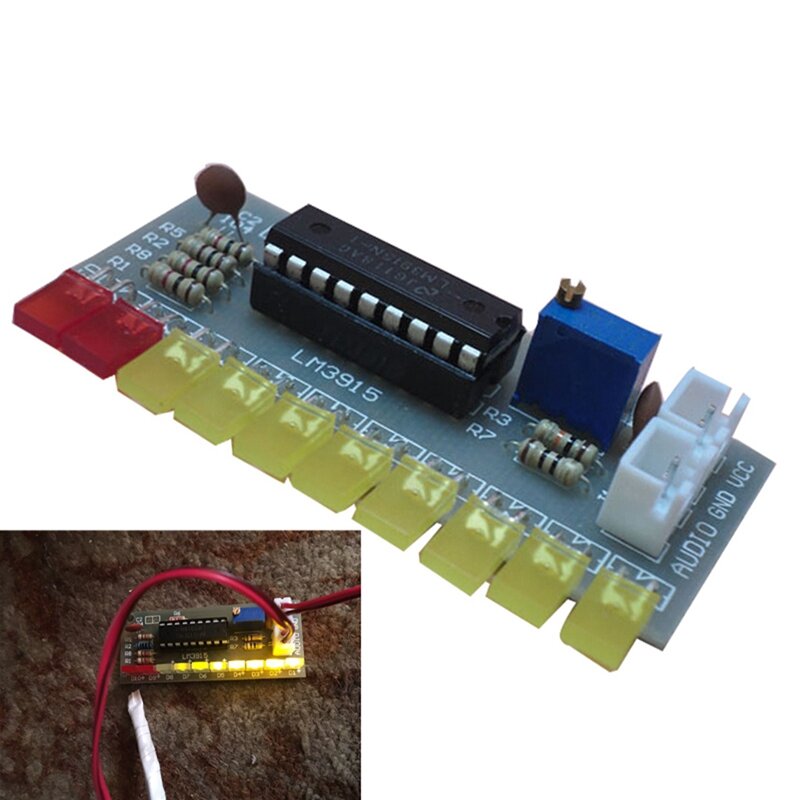 4X LM3915 Audio Level Indicator Diy Kit 10 Led Sound Audio Spectrum Analyzer Level Indicator Kit Electoronics Soldering