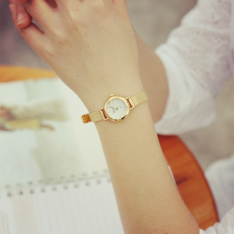 Montre-bracelet à quartz pour femmes, montre-bracelet à quartz à la mode, or, montres précises pour femmes, 2023