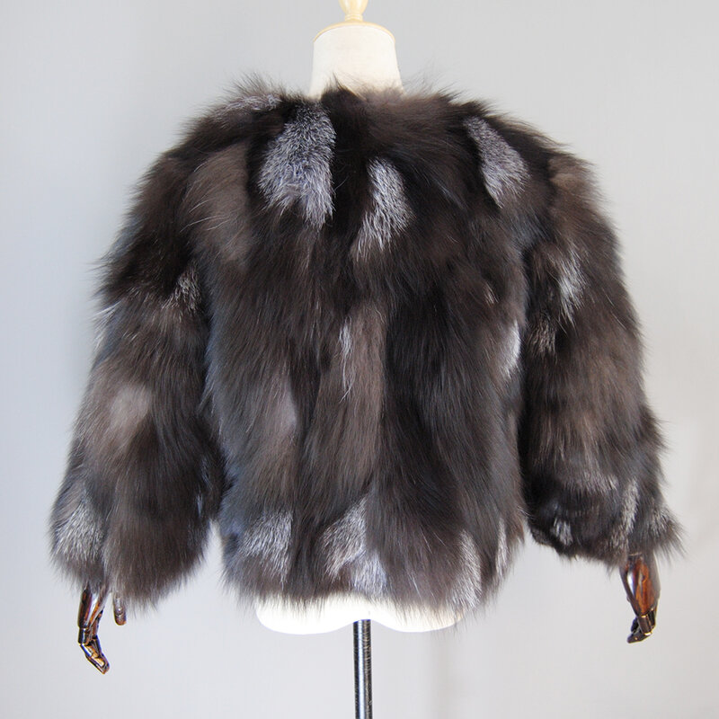 本物のキツネの毛皮のコート,シルク,暖かい100%,冬の毛皮のコート,ロシアのファッション,新しいコレクション