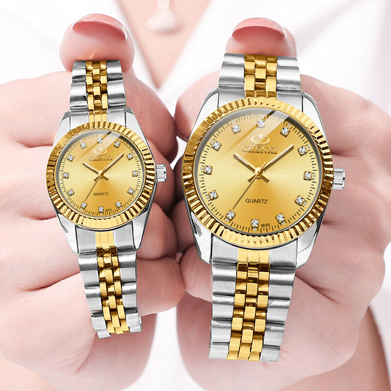CHENXI คู่ใหม่นาฬิกาแบรนด์หรูนาฬิกากันน้ำผู้หญิงแฟชั่นธุรกิจนาฬิกาคุณภาพสูงควอตซ์คนรักนาฬิกาของขวัญ