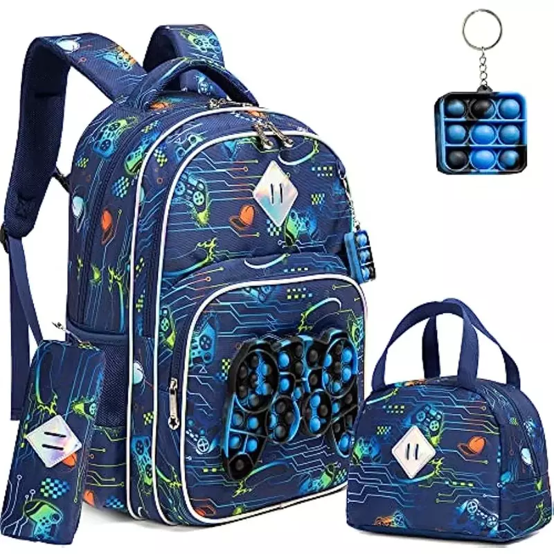 Рюкзак для мальчиков, школьная сумка с ланч-боксом для начальной школы, детского сада, набор рюкзаков для мальчиков, школьный рюкзак