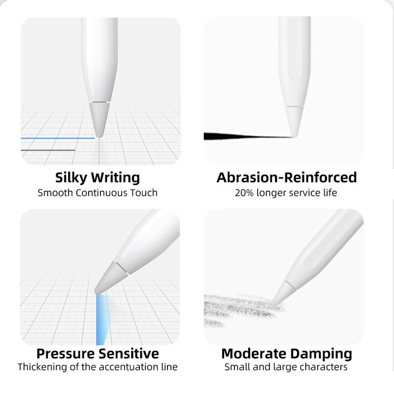 For Apple Pencil 1st 2nd Generation Tip For iPencil Tips For Apple Pencil Nib Double-Layered For iPad Stylus Pen Replacement Nib