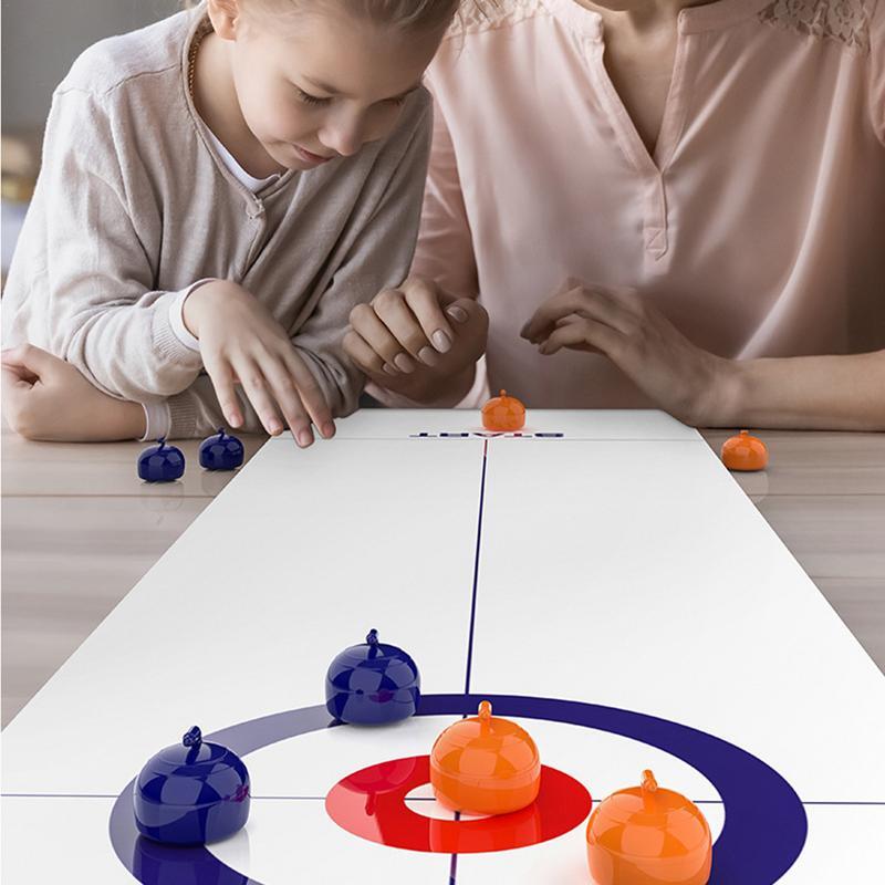 Papan permainan Curling, papan permainan Mini keriting, Set permainan meja kecil halus dan halus untuk pesta sekolah rumah dan