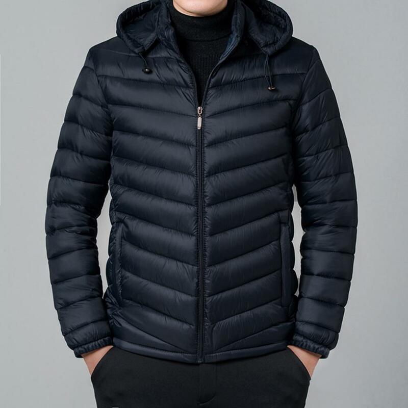 Мужская теплая куртка с капюшоном, черная водонепроницаемая куртка со съемной шапкой, Повседневная Верхняя одежда для осени и зимы,