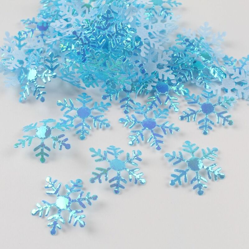 Natal flocos de neve confete, Xmas Tree Enfeites, Home Winter Party Bolo Decor Suprimentos, 200 pcs, 300pcs
