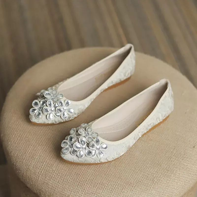 Rhinestone Design Women Flats Shoes Woman Loafers Spring Autumn Casual Slip On Ladies Ballets Flat Shoes Plus Size 34-45