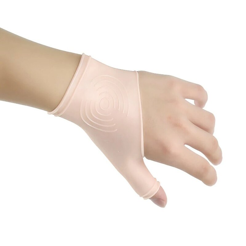 Penstabil jempol pergelangan tangan penopang lengan kawat gigi meringankan nyeri untuk Arthritis silikon pijat tangan sarung tangan pelindung