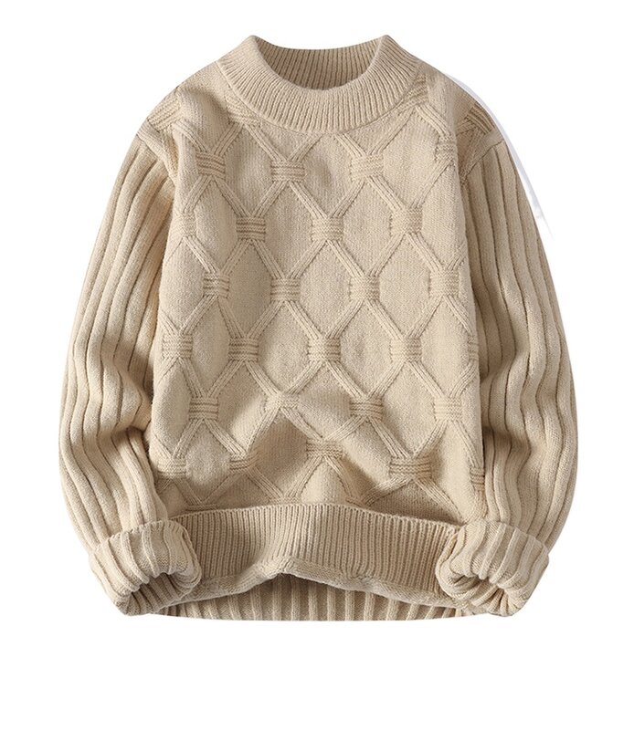 2023 Mode verdickt bequeme weiche Pullover Herren pullover solide Jacquard pullover Strickwaren dicke Pullover