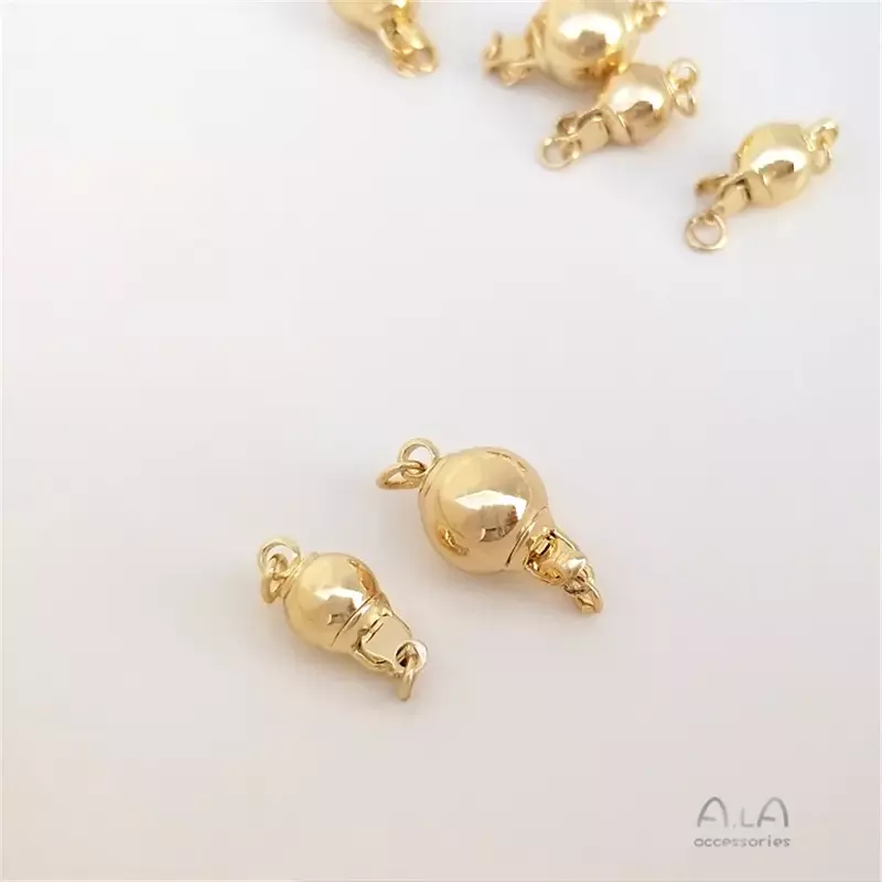 Bouton d'insertion circulaire plaqué or 14 carats pour collier de perles, boule ronde, bricolage, premier bijoux, bouton d'insertion d'extrémité