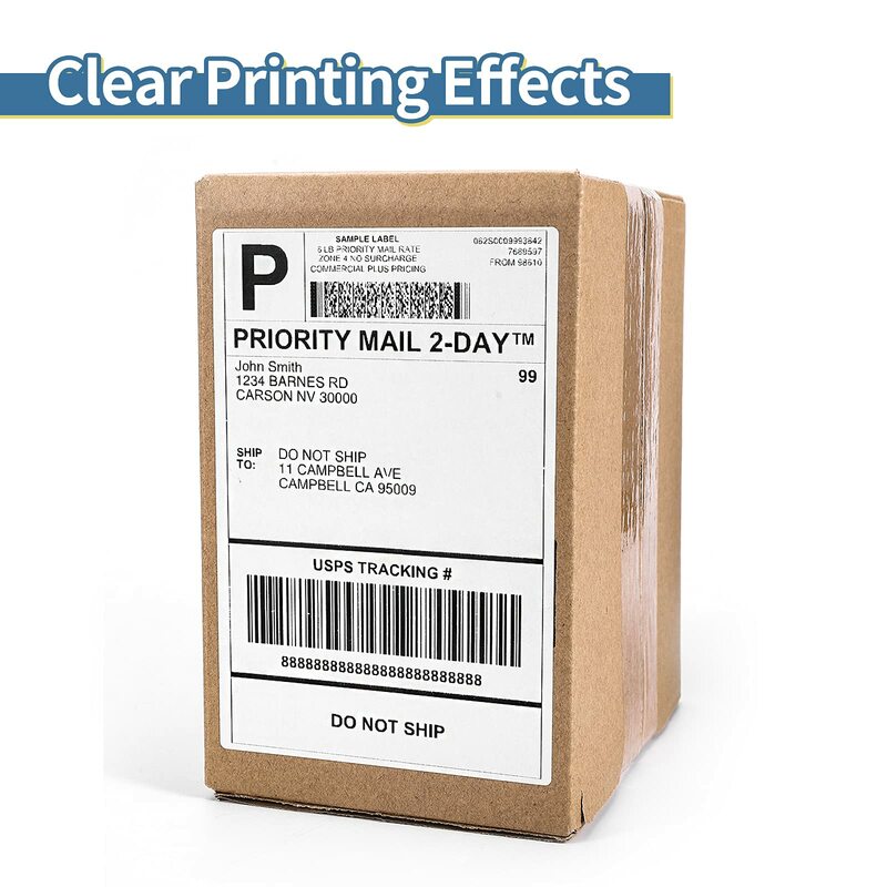 Phommemo Fanfold etichette termiche dirette 4 "X 6" etichette di spedizione perforate bianche compatibili con stampanti Zebra PM241 246S D520