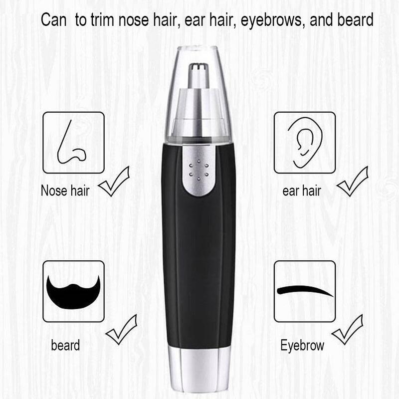 Czarny elektryczny trymer do włosów w nosie dla mężczyzn i kobiet dostępny z niskim poziomem hałasu o wysokim momencie obrotowym szybki silnik zmywalnego nosa Hai Q6W9