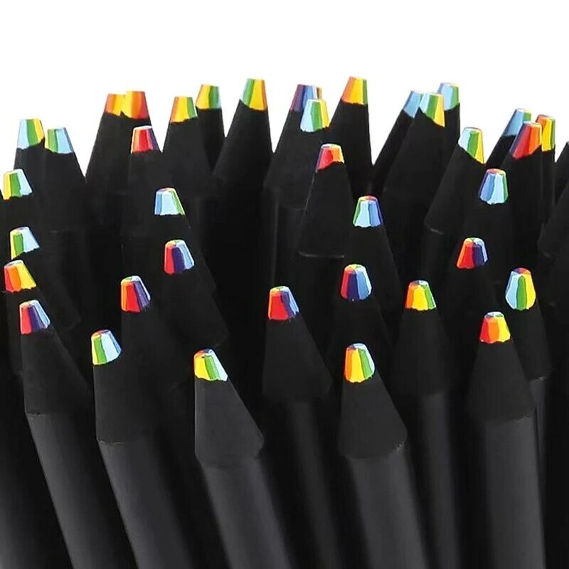 Lápis de cor jumbo para desenho artístico, lápis gradiente arco-íris, lápis multicoloridos para colorir, esboçar, aleatório, 7 cores, 1pc
