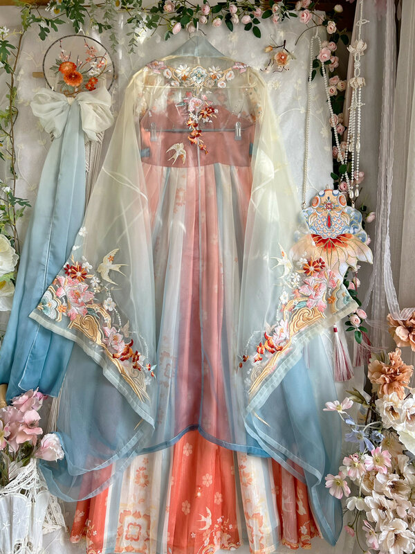 Женский традиционный костюм ханьфу для танцев на весну и лето, костюм сказочной принцессы в стиле древней принцессы с тонкой вышивкой, костюм для косплея