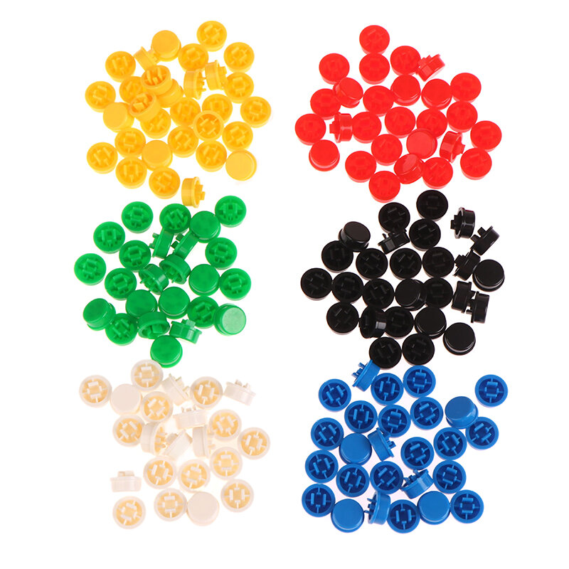 Tapas de botón Redondas de Plástico A24, 100 piezas, para interruptores táctiles de 12x12x7,3