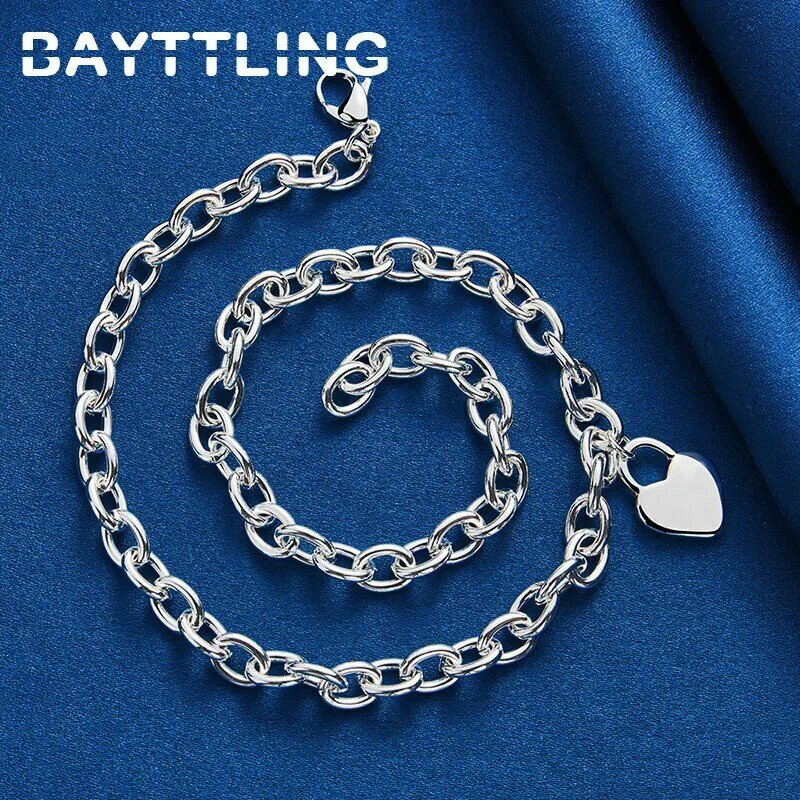 925 Sterling Silver 18 Inches Solid Lock Necklace For Woman Girlfriend Fashion Luxury Engagement Party Jewelry Wedding Christmas