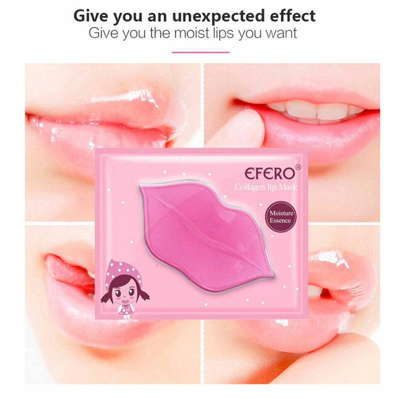 Collagen Crystal Lip Care แผ่นเจล Skin Care ผลิตภัณฑ์สีชมพูเจลแพทช์เหมาะสำหรับ Moisturizing ลบผิวหนังที่ตายแล้ว Lip Masque