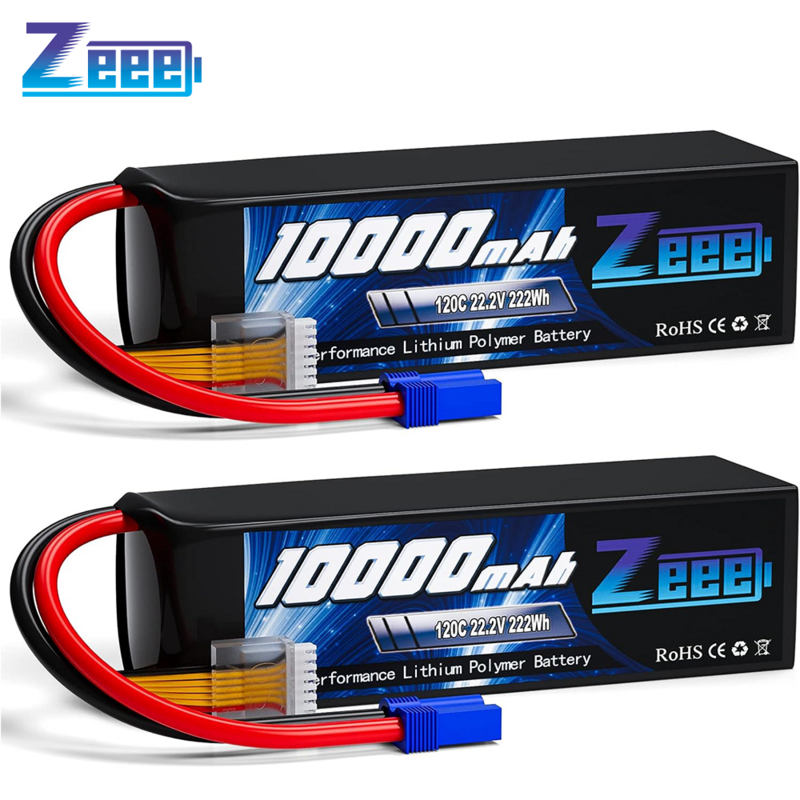 1/2pcs ZEEE 3S 4S 6S 10000mAh Lipo Battery 14.8V 120C Softcase with EC5 Plug for RC Cars Desert Boat  FPV Drone RC Models Parts