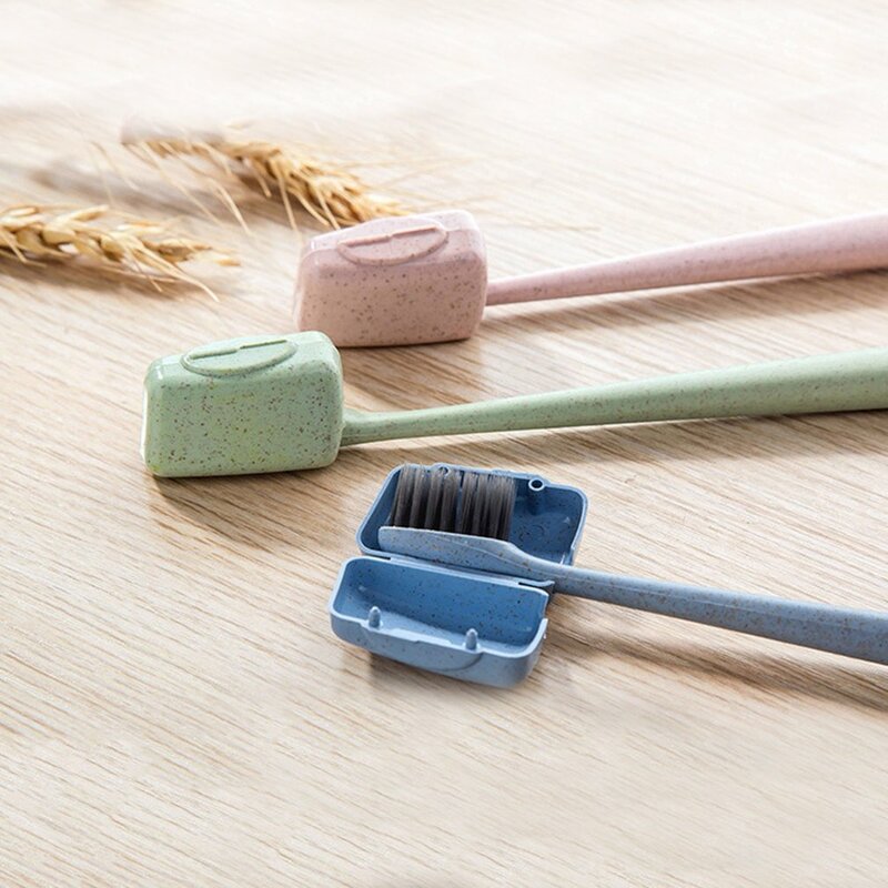 4 stücke Zahnbürsten köpfe decken Weizens troh schutzkappe verhindern Bakterien für Outdoor-Reise Berufung nach Hause Bürsten kopf Anti-Staub
