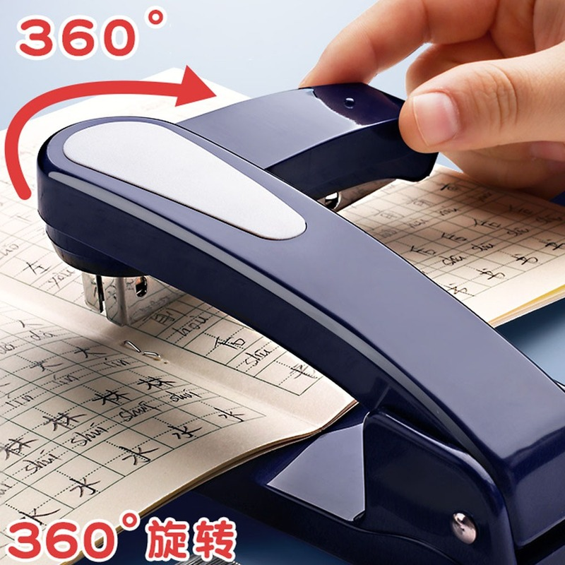 360 Rotation Heavy Duty Stapler Use 24/6 Staples Effortless Long Stapler School Paper Stapler Office Bookbinding Supplies