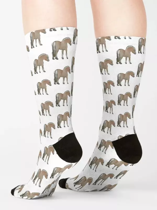 Fjord Horse calcetines deportivos para niños, marca de diseñador kawaii para hombres y mujeres, marca de lujo