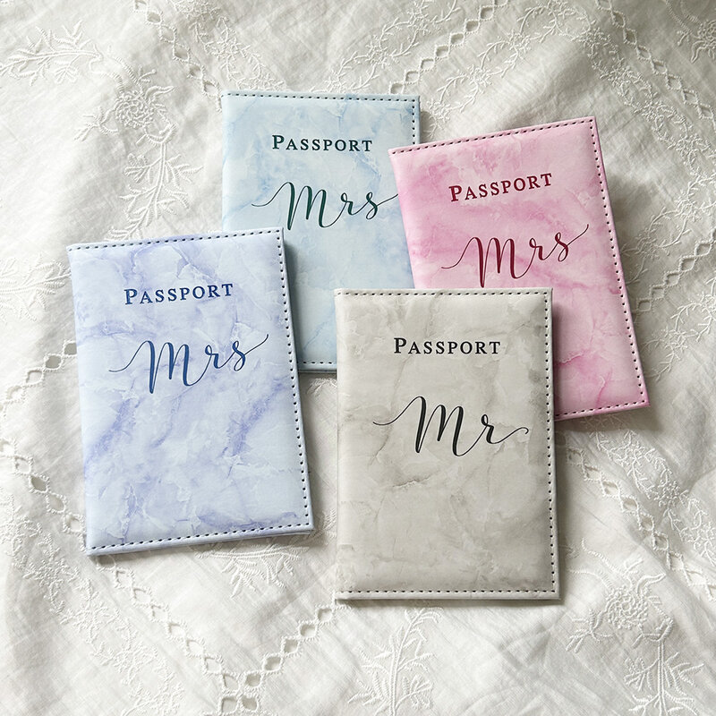 Индивидуальные обложки для паспорта Mr и Mrs с именем под заказ, Обложка для паспорта под заказ для пар