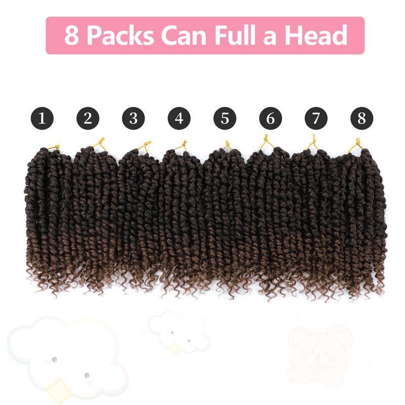 Forevery Passion синтетические волосы для вязания крючком для черных женщин, Предварительно скрученные волосы для наращивания