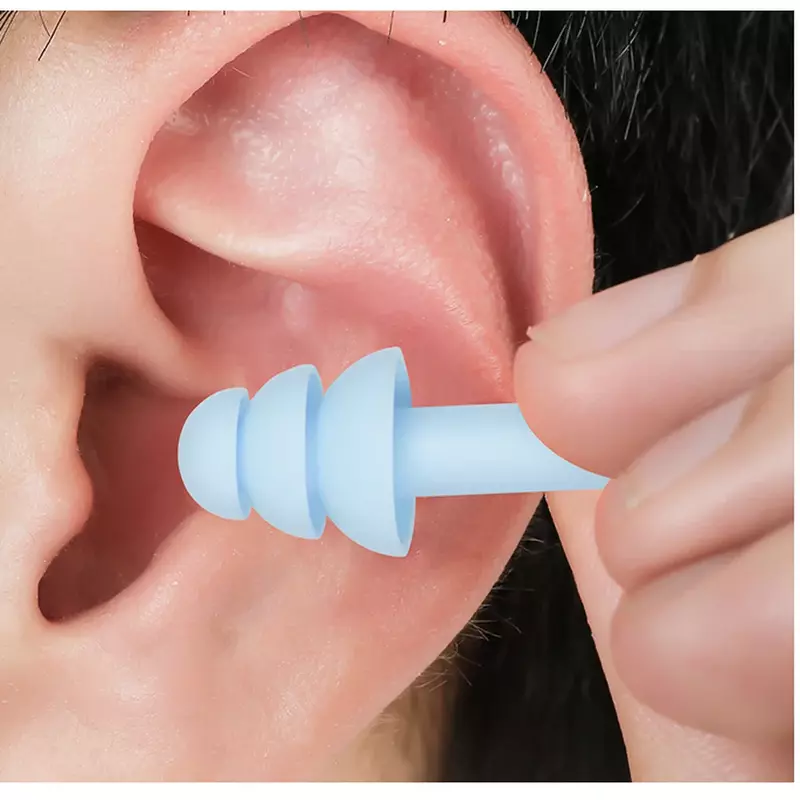 1 buah sumbat telinga silikon isolasi suara pelindung telinga sumbat telinga Anti kebisingan pelindung colokan telinga untuk perjalanan pengurang kebisingan