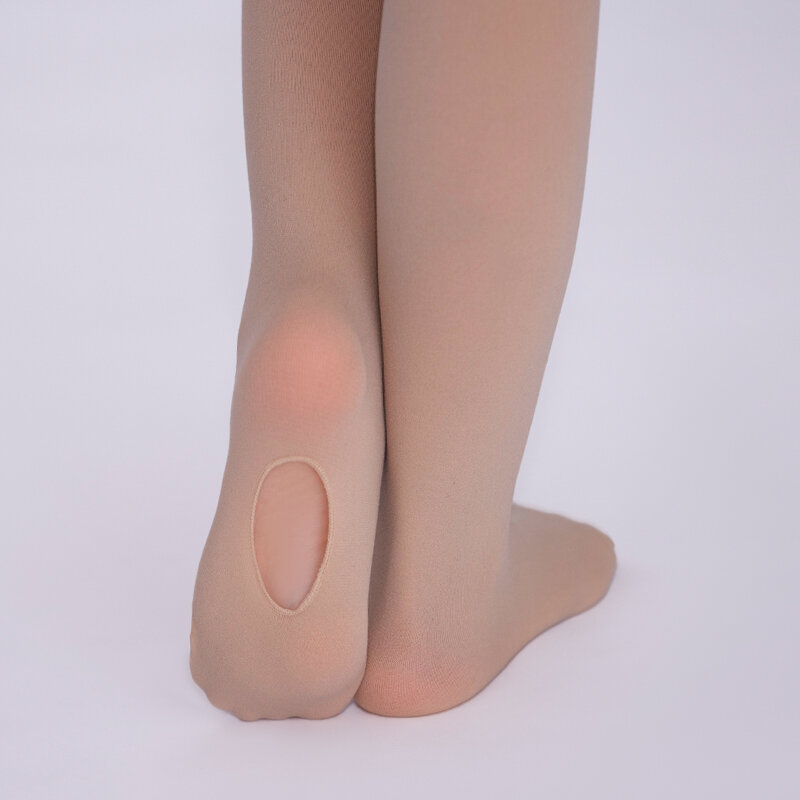 Meias de balé de microfibra conversíveis sem costura para mulheres e meninas, meia-calça para adultos 80D