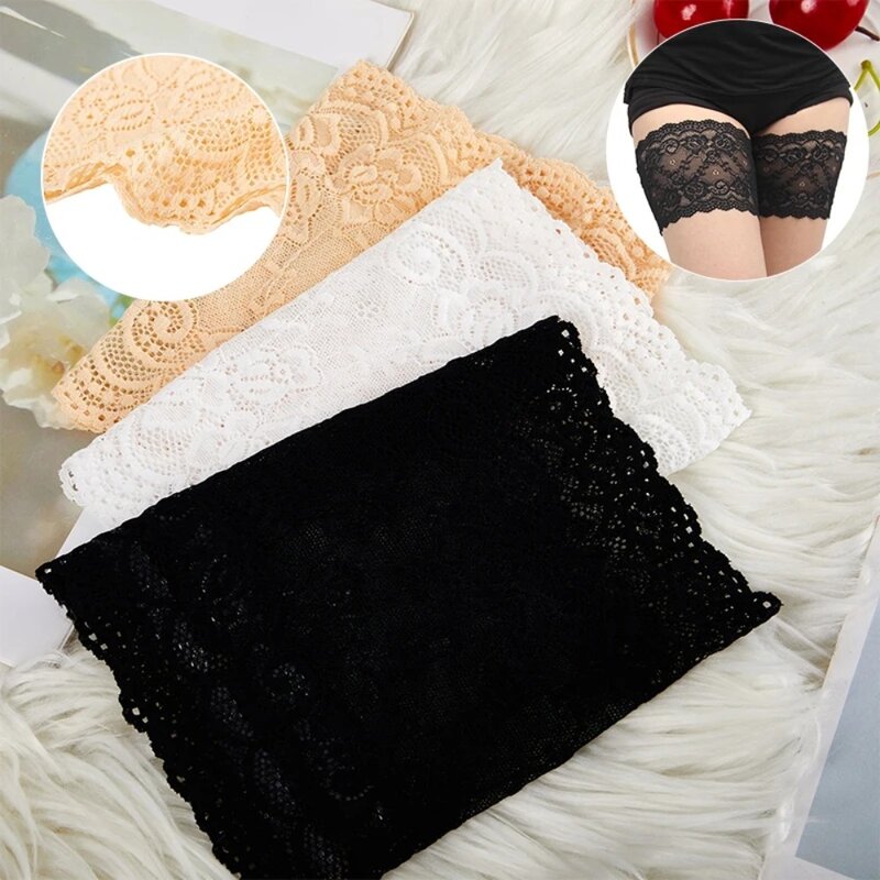 1Pair Summer Inner Thigh Anti Chafing Thigh Bands Elastic Non Slip Women Sexy Lace Anti Friction Strip Fashion Leg Bands Gifts