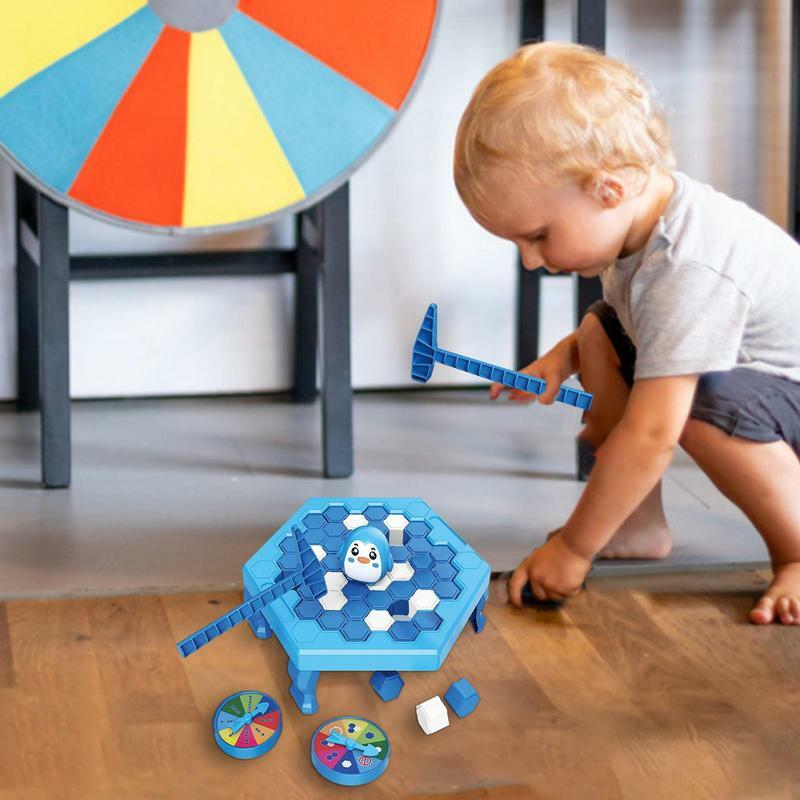 아이스블록 깨기 게임 장난감, 부모-자녀 인터랙티브 멀티플레이어 펭귄 트랩, 재미있는 보드 파티 테이블 퍼즐 게임, 어린이용 장난감