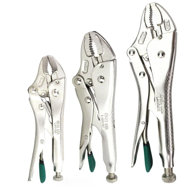 Locking Pliers 5 7 10 Inch Round Nose Adjustable Vice Grips Curved Jaw Mole Welding Tool Nippers