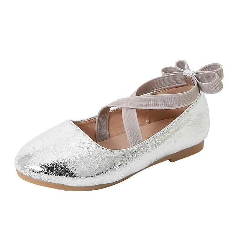 Sepatu anak perempuan 3-12 tahun sepatu natal anak perempuan sepatu balet flat Slip on Boat sepatu Gaun gadis sepatu putri balerinas