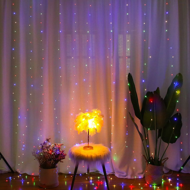 LED Curtain Garland Fairy Lights, Festão com controle remoto, Ano Novo, Decoração de Natal, Festa, Casamento, 3m, 4m, 6m