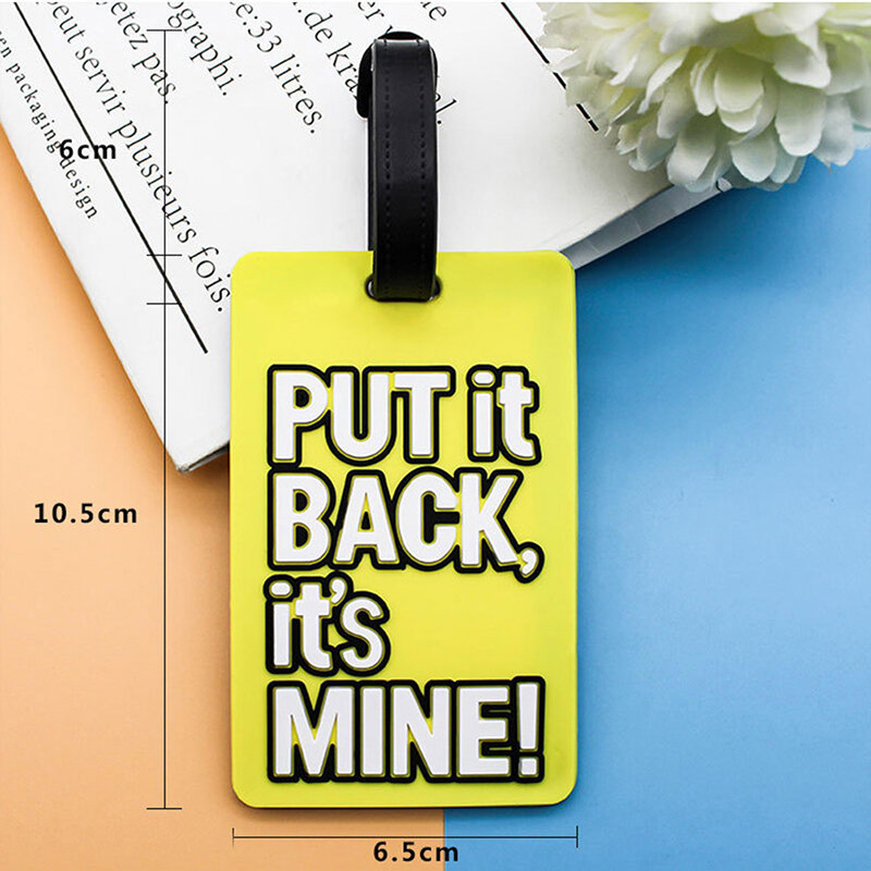 1PCS Travel Cute Letter "Not Your Bag" Suitcase Label Cartoon Style Fashion Silicon Luggage Tags Portable Travel Accessories